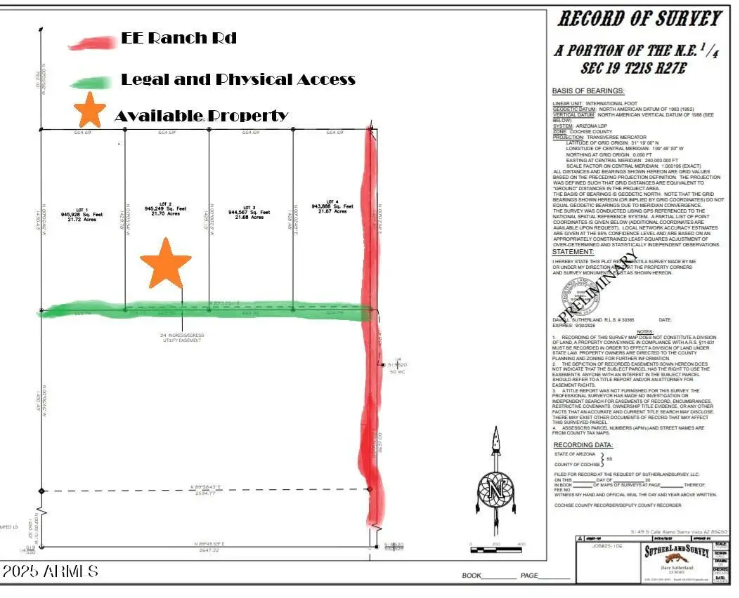 TBD N Ee Ranch Lot 2 Of 4 Road #2 of 4, McNeal, AZ 85617 - Image #1