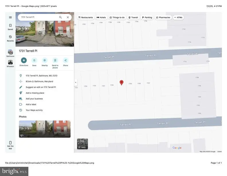 1731 Terrell Pl, Baltimore, MD 21213 - Image #1