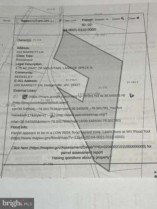 103 Barrett Ln, HEDGESVILLE, WV 25427