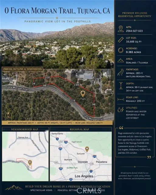 0 flora morgan trail, Tujunga, CA 91042