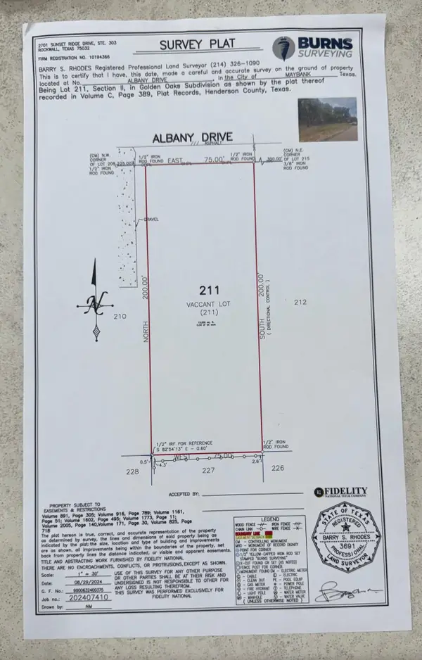 0 Albany Drive, Mabank, TX 75156