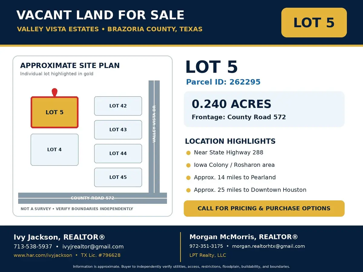 Lot 5 County Rd 572, Alvin Pearland, TX 77584 - #1