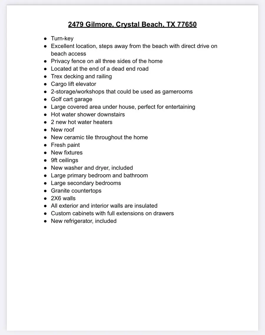 2479 Gilmore, Port Bolivar, TX 77650 - #2