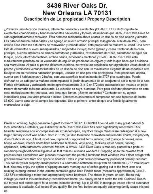 3436 River Oaks Drive, New Orleans, LA 70131 - Image #2