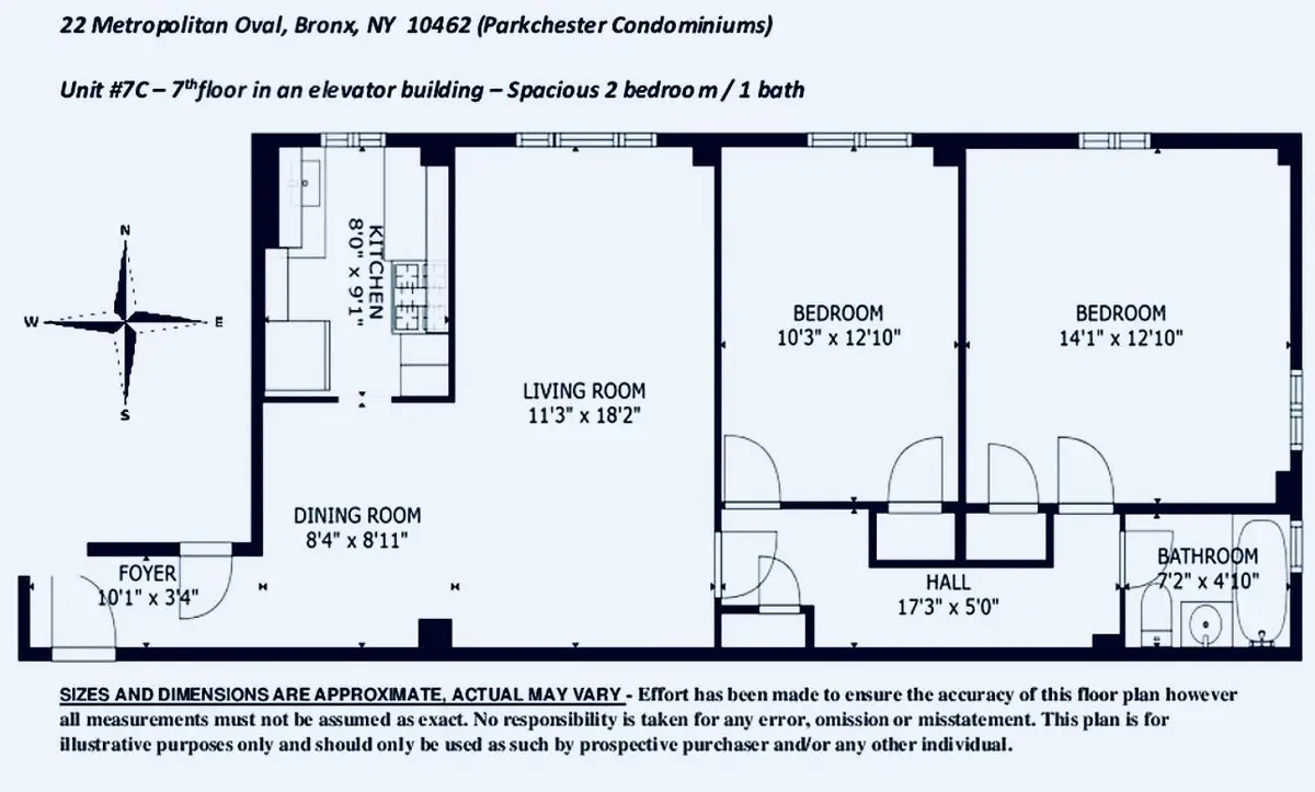 22 Metropolitan Oval #7C, Bronx, NY 10462 - Image #1