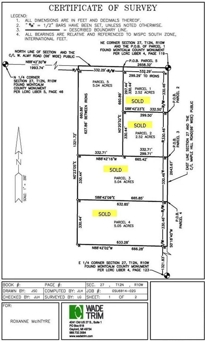 Parcel #5 Almy Road, Howard City, MI 49329 - #1