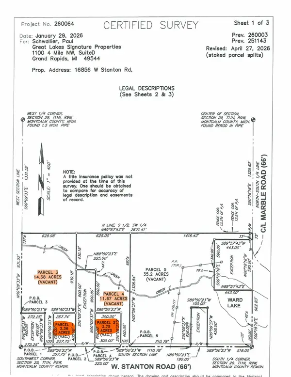 Parcel W Stanton Road #Parcel 1-4, Pierson, MI 49339