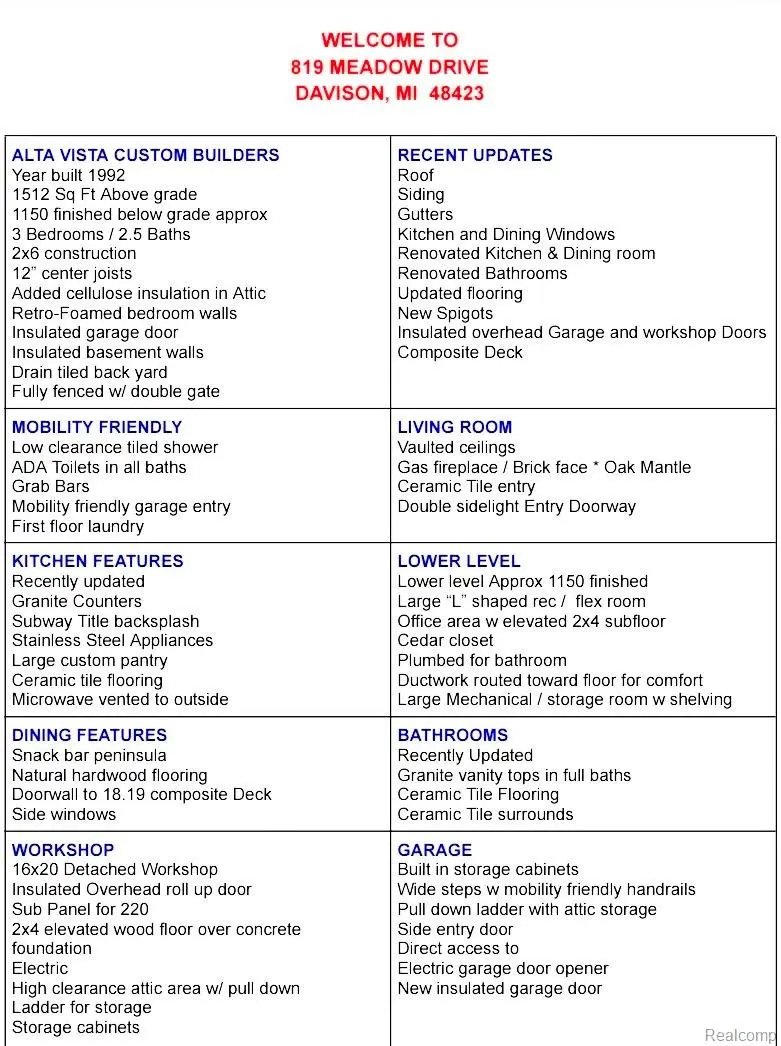 819 Meadow Drive, Davison, MI 48423 - Image #2