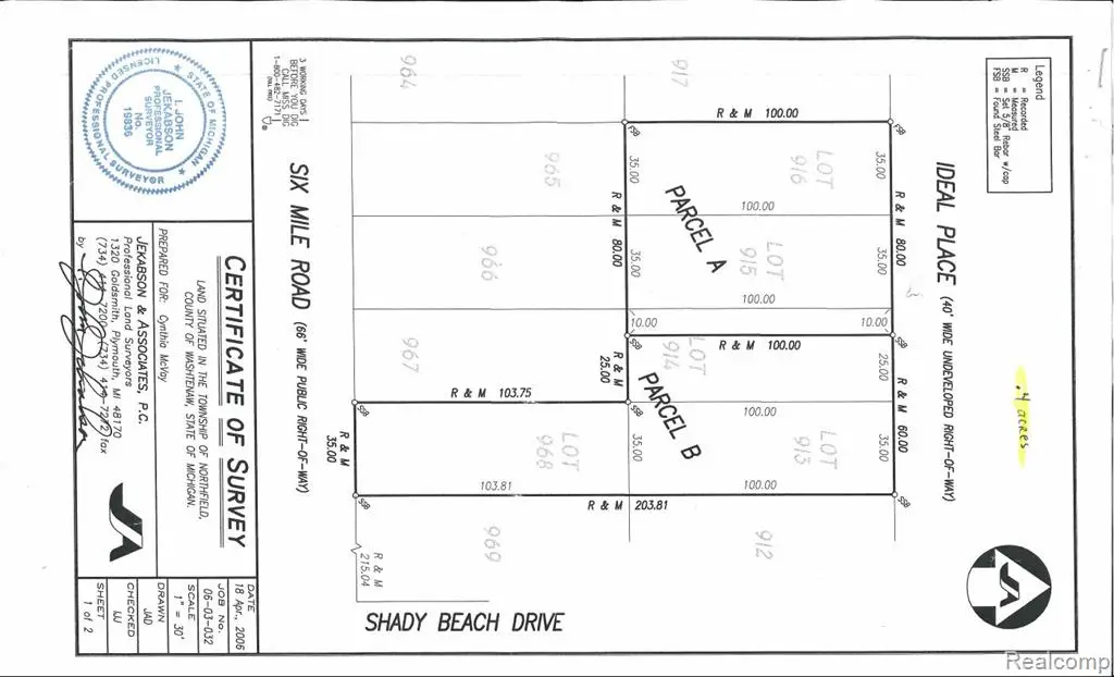 Lot 968, 913 & Ideal Pl, Whitmore Lake, MI 48189 - Image #1