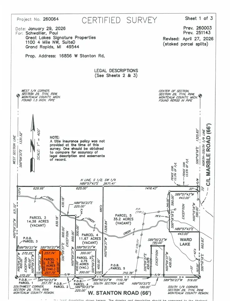 Parcel W Stanton, Pierson, MI 49339 - #1