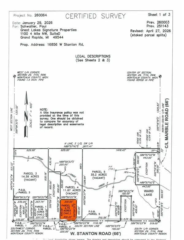 Parcel W Stanton, Pierson, MI 49339