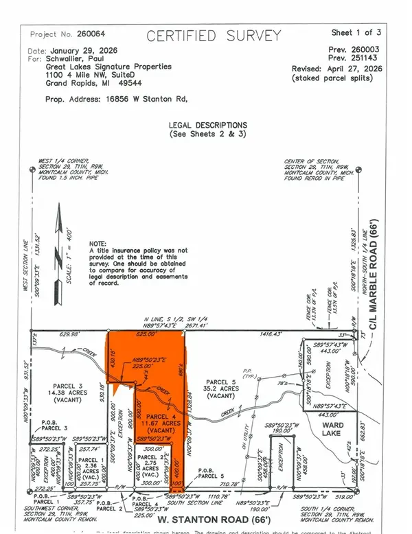 Parcel W Stanton, Pierson, MI 49339