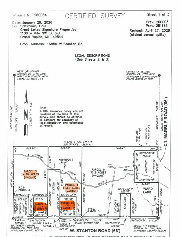 Parcel W Stanton, Pierson, MI 49339