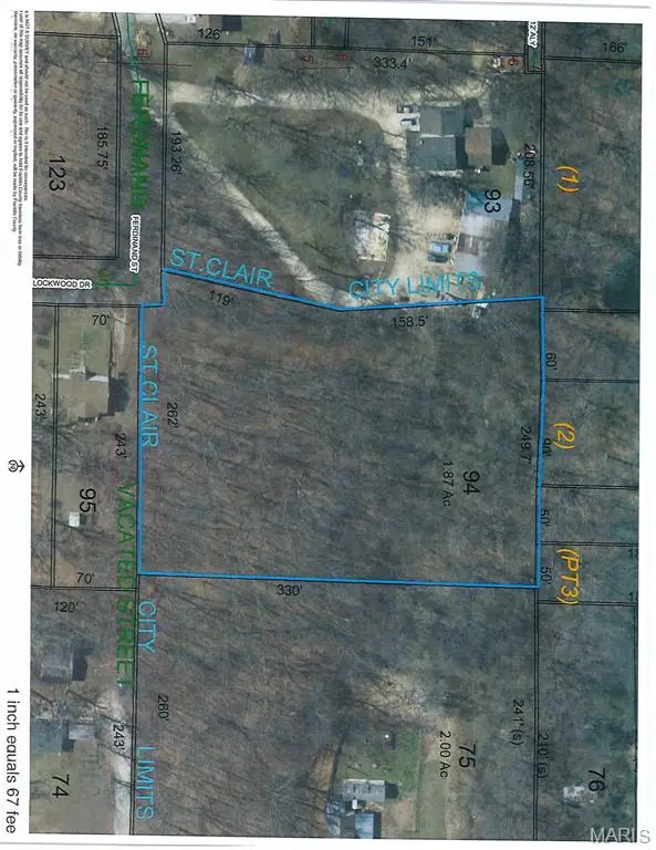 2+/- acres Ferdinand Street, St Clair, MO 63077