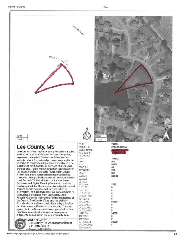 Lot 26 Meadow Lake Dr., Tupelo, MS 38801 - Image #1