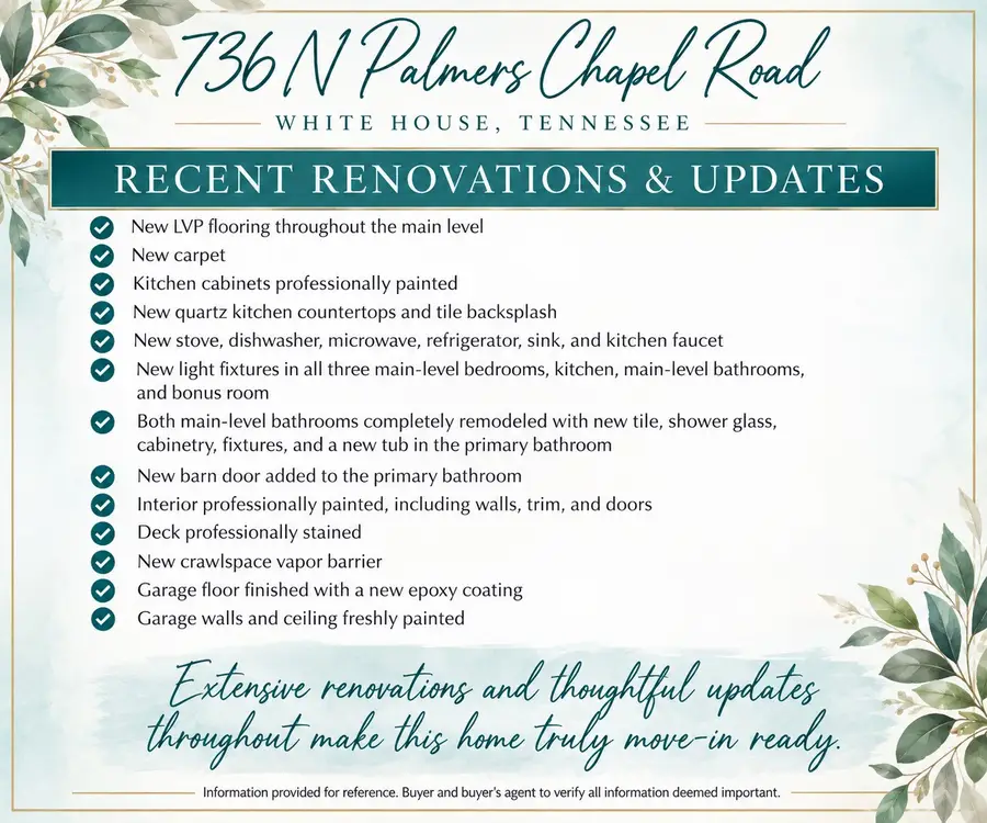 736 N Palmers Chapel Rd, White House, TN 37188 - #2