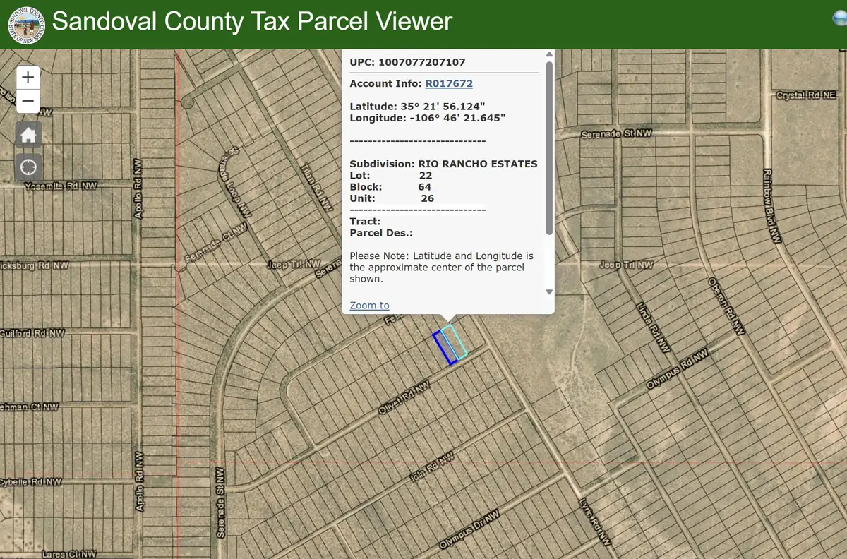 Lot 21 22 Olivet Road Nw, Rio Rancho, NM 87144 - Image #1