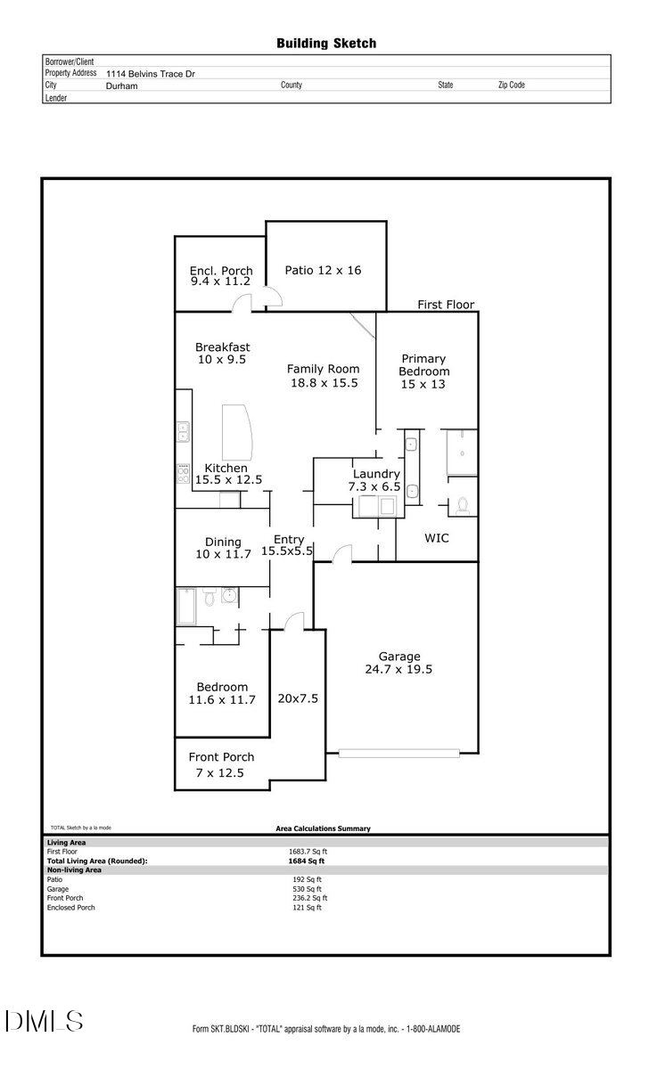 1114 Belvins Trace Drive, Durham, NC 27703 - #2
