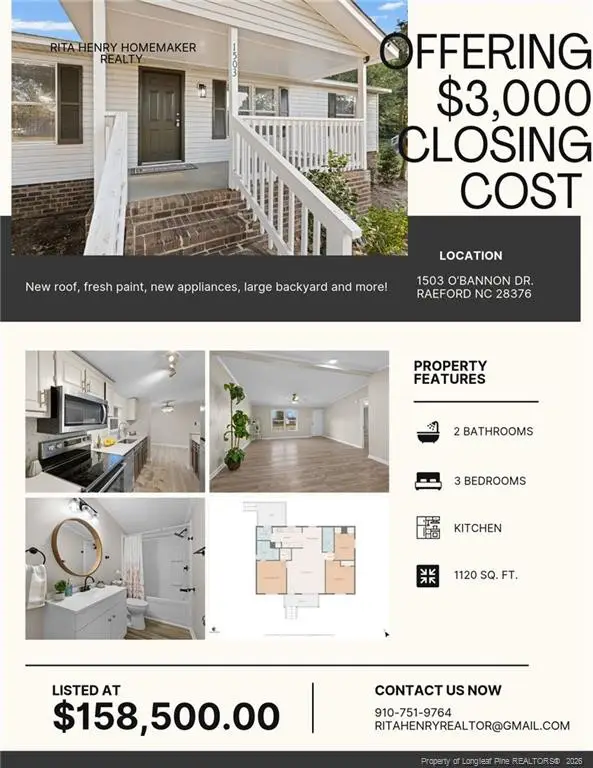 1503 Obannon Drive, Raeford, NC 28376 - #1