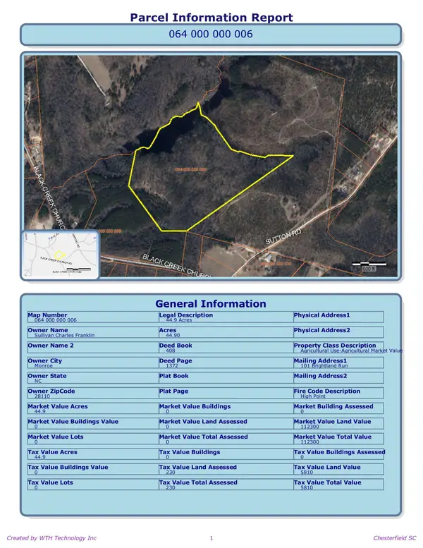TBD Sutton Rd., Pageland, SC 29728