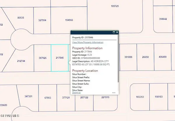 PN-217846 40 Horizon City Estates Lot 33, Horizon City, TX 79928