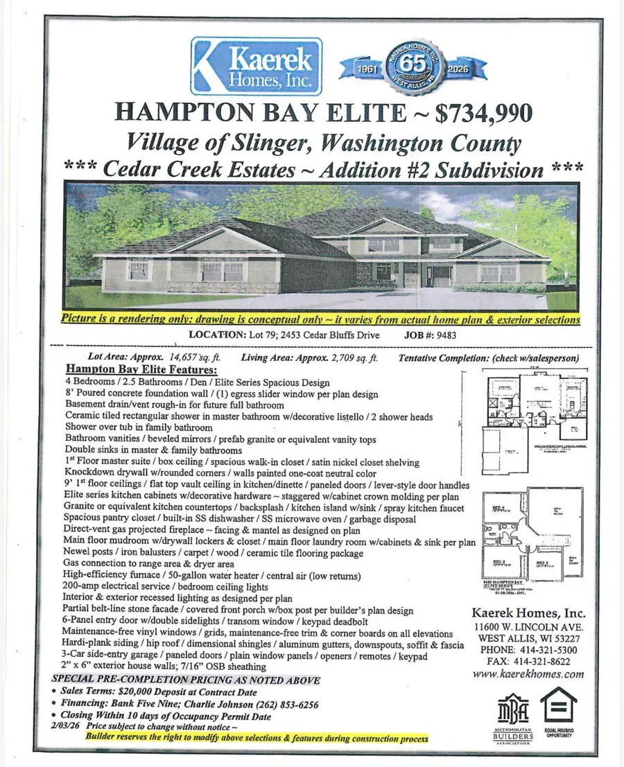 2453 Cedar Bluffs Dr, Slinger, WI 53086 - #2